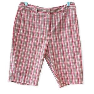 Sport Haley Sz 6 Pink Plaid Golf Athleisure Sporty Tennis Bermuda Summer Shorts